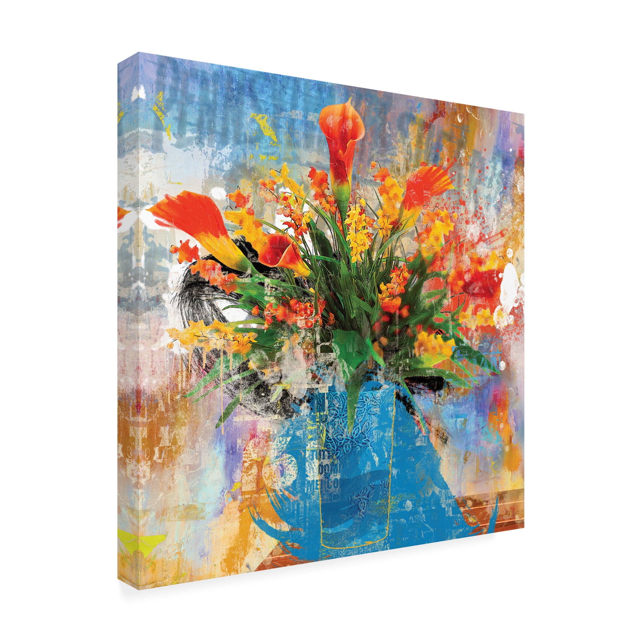 Canvas Wall Art - Porter Hastings 'Urban Bouquet 9' Wall Art for Living Room, Bedroom, or Office Décor by Trademark Fine Art - 35 x 35 Inches