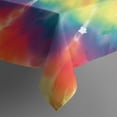 thumbnail image 4 of Colorful Tie Dye Spiral Pattern Rectangle Tablecloth 60"x102",Waterproof Polyester Rectangle Table Cloth, Wipeable Spillproof Polyester Tablecloth for Dining, Camping, Indoor and Outdoor, 4 of 5