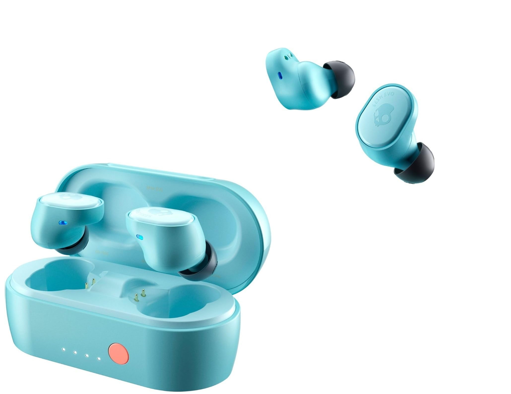 Skullcandy Sesh Evo True Wireless Earbuds 2 Pack Value Bundle in Ear Bluetooth Headphones with Charging Case and USB Cable Bleached Blue Walmart