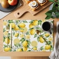 thumbnail image 2 of Summer Lemon Flower Placemats Set of 6, Country Vintage Watercolor White Floral Non-Slip Place Mats Washable Table Mats for Kitchen Dining Table Decorations Indoor/Outdoor, 2 of 9