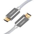 thumbnail image 3 of Insten - 15 Feet HDMI Male to Male Cable, 2.1 Version, 8K 60Hz, 48Gbps, Gold Connectors, Nylon Braided, White, 3 of 8