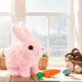 thumbnail image 4 of Juguete de Peluche de Pascua Juguete Electrónico Interactivo de Pascua los Conejitos Pueden Caminar y Hablar con Sonidos y Movimientos para Regalo Rosa, 4 of 6