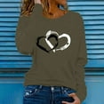 thumbnail image 2 of Outfmvch Valentine Day Shirts for Women's Long Sleeve Wiholl Long Sleeve Shirts for Women Running Tops for Women Womens Tunic Tops Women Long Sleeve T Shirts Army Green L, 2 of 5