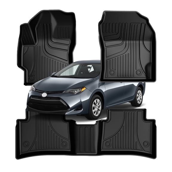 IKABEVEM Floor Mats for Toyota Corolla Sedan 2020-2026,Heavy Duty TPE All Weather Automotive Floor Liners