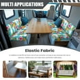 thumbnail image 3 of XYZCANDO Tropical Fruit Flower Print RV Dinette Cushion Covers Blue Stripe Camper Accessories Universal Slip Covers for Loveseat Cushion Covers for Couches and Sofas Travel Trailer Accessories, 3 of 6