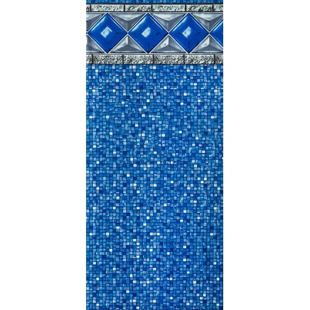 Glaze Tile Pool Liner 15-Foot-by-30-Foot Oval Crystal Tile Unibead Liner for Above-Ground Swimming Pools - 52-Inch Wall Height - 25 Gauge ()