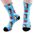 thumbnail image 5 of Personalised Socks with Photo, Personalised Photo Gifts for Family, Boyfriend and Girlfriend - Gift Idea for Birthday, Valentine's Day, Christmas (Blue,One Size), 5 of 5