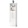 thumbnail image 2 of IVV White Tall Bathroom Storage Cabinet with 3 Drawers and Adjustable Shelfs, Freestanding Pantry Wooden Storage Cabinet, for Kitchen, Bathroom or Hallway, 22"L x 10"W x 68.3"H, 2 of 9
