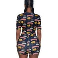 thumbnail image 1 of One opening 2020 Sexy Women Deep V-neck Bodycon Sleepwear Jumpsuit Button Bodysuit Shorts Romper Floral Leotard Long Sleeve Print Tracksuit, 1 of 5