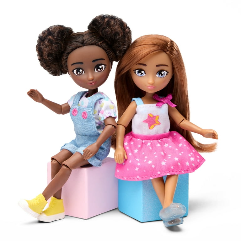 Hey Bestie Isa & Evie 18 Piece Set of 2 (5.5-inch) Mini Dolls with