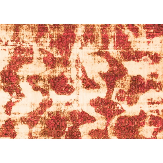 Ahgly Company Indoor Rectangle Abstract Orange Modern Area Rugs, 4' x 6'