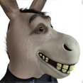 thumbnail image 5 of Shrek Donkey Mask, Halloween Novelty Deluxe Costume Party Cosplay Latex Animal Head Adult, Poor Mouth Donkey Animal Mask Big Mouth Donkey Head Cover V, 5 of 5