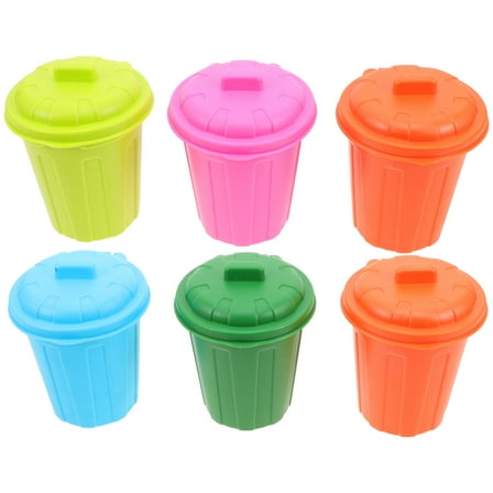 RENACLIPY Small Trash Bin Assorted Color 6Pcs