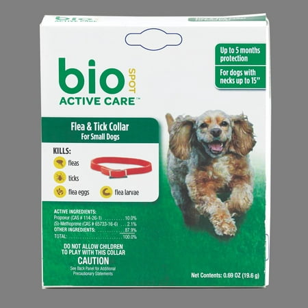 Farnam Pet-Bio Spot Active Care Flea & Tick Collar For Dogs- Under 5 Pounds Small(Case of
