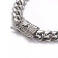 thumbnail image 2 of QQTDFG 304 Stainless Steel Curb Chain Bracelet Rhinestone Clasp Silver Gold 9"&nbsp;A77-Silver, 2 of 3