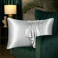 thumbnail image 2 of HomeDm Satin Silk Pillowcase for Hair and Skin Health, Natural Silk Pillow Cover with Hidden Zipper Both Side Silk 1 pcs Queen 20"x 30", 2 of 9