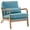Teal, variant on IVV Modern Accent Lounge Chair, Linen Upholstered Reading Armchair with Waist Pillow and Seat Cushion, for Bedroom, Living Room, Home Office, Teal