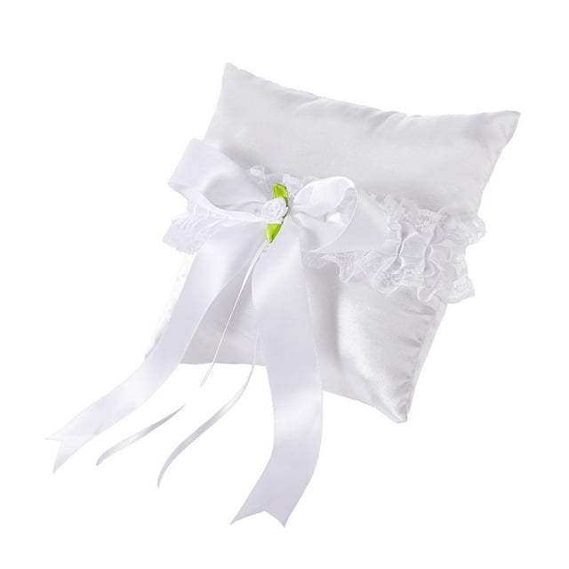 Almohada para anillos, almohada para portar anillos, colecciones románticas, regalo, lazos, cintas, anillos, almohadas para bodas en la playa, 6 x 6