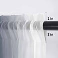 thumbnail image 5 of Navy Blue Ombre Valance Curtains for Kitchen/Living Room/Bathroom/Bedroom Window, Rod Pocket Small Topper Half Short Window Curtains Voile Sheer Scarf, Farmhouse Modern Art 42"x12", 5 of 8