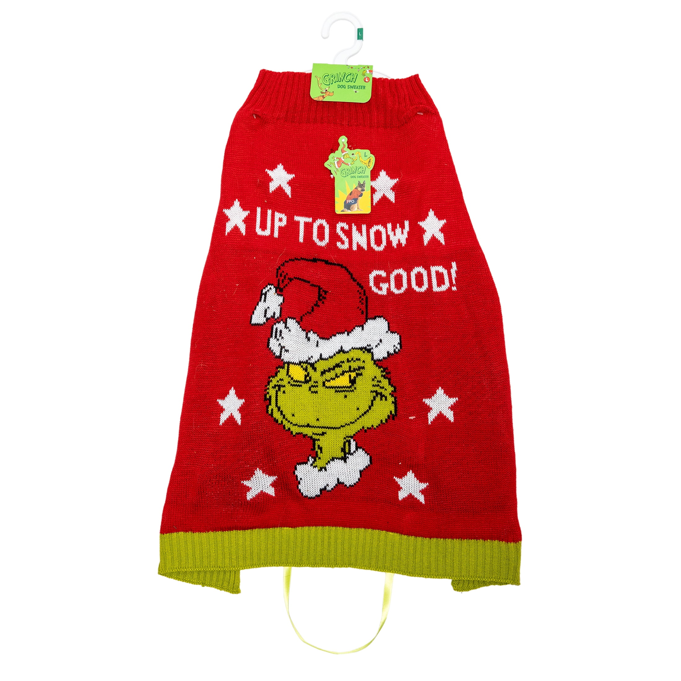 Dr. Seuss' The Grinch! Holiday Pet Sweater for Cats & Dogs,  Up to Snow Good, Red, Extra Small