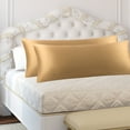 thumbnail image 3 of PiccoCasa 2 Pack Satin Body Long Pillowcases, Queen Gold, 3 of 8