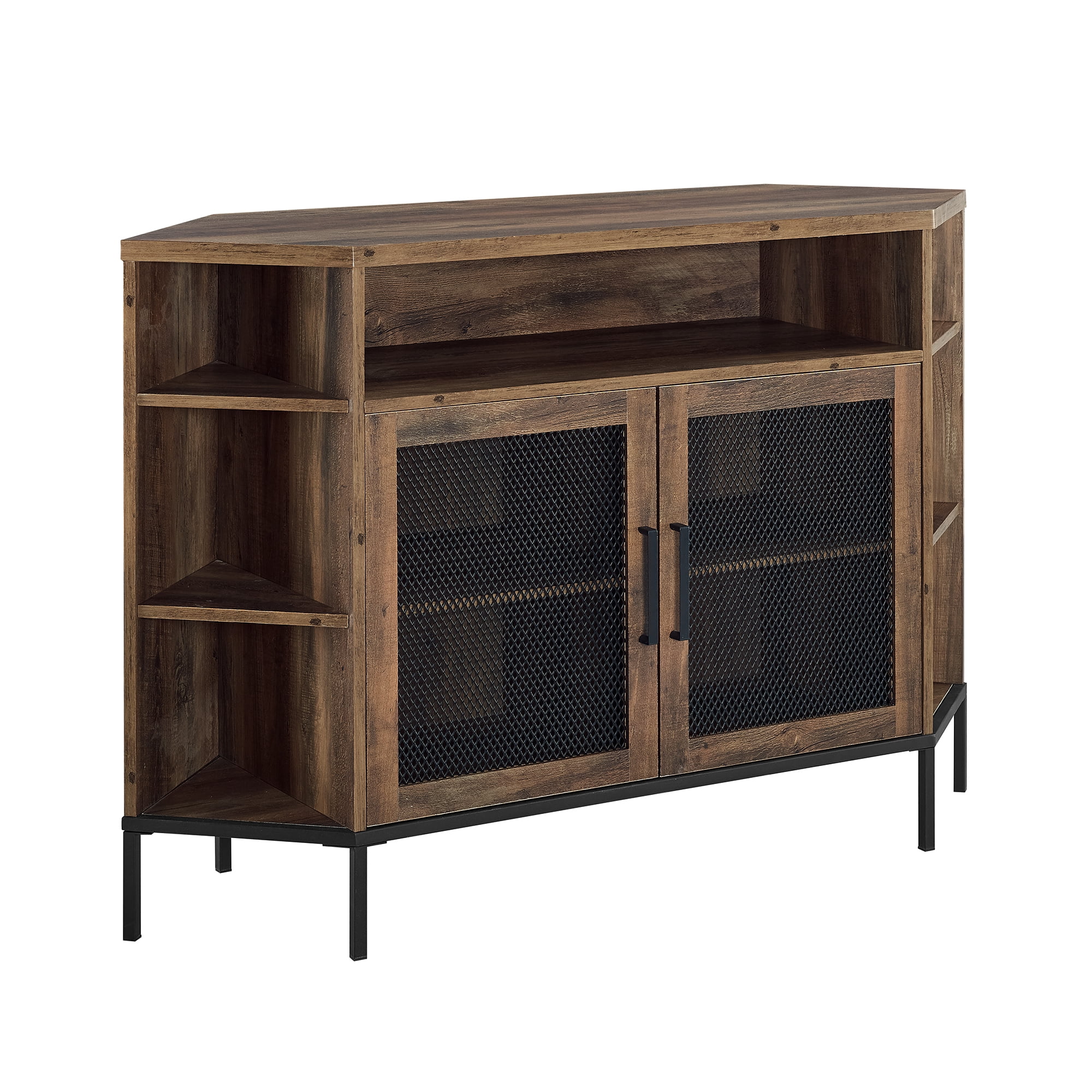 Walker Edison 48 inch Corner TV Stand for TVs up to 55", Barnwood