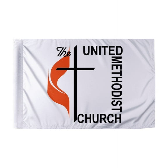 PromoPatriot 6"x9" Inch Methodist Motorcycle Flag - Double Sided, Wrap Knitted Polyester