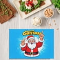 thumbnail image 3 of Cute Christmas Durable Placemats for Kitchen Table Cafe Cartoon Style Entrance Mat Stylish Santa Claus Santa Claus with Glasses and Hat Christmas Festival Decorations 6Pack 17.7" X 13", 3 of 5
