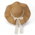 thumbnail image 5 of QSAWXQZ Women's Straw Sun Hat Wide Brim Bow Ribbon Beach Hat for Vacation Free Size, 5 of 8