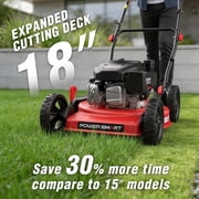 PowerSmart 144cc 18 Gas Push Lawn Mower, Steel Deck, 5-Position Height Adjustment