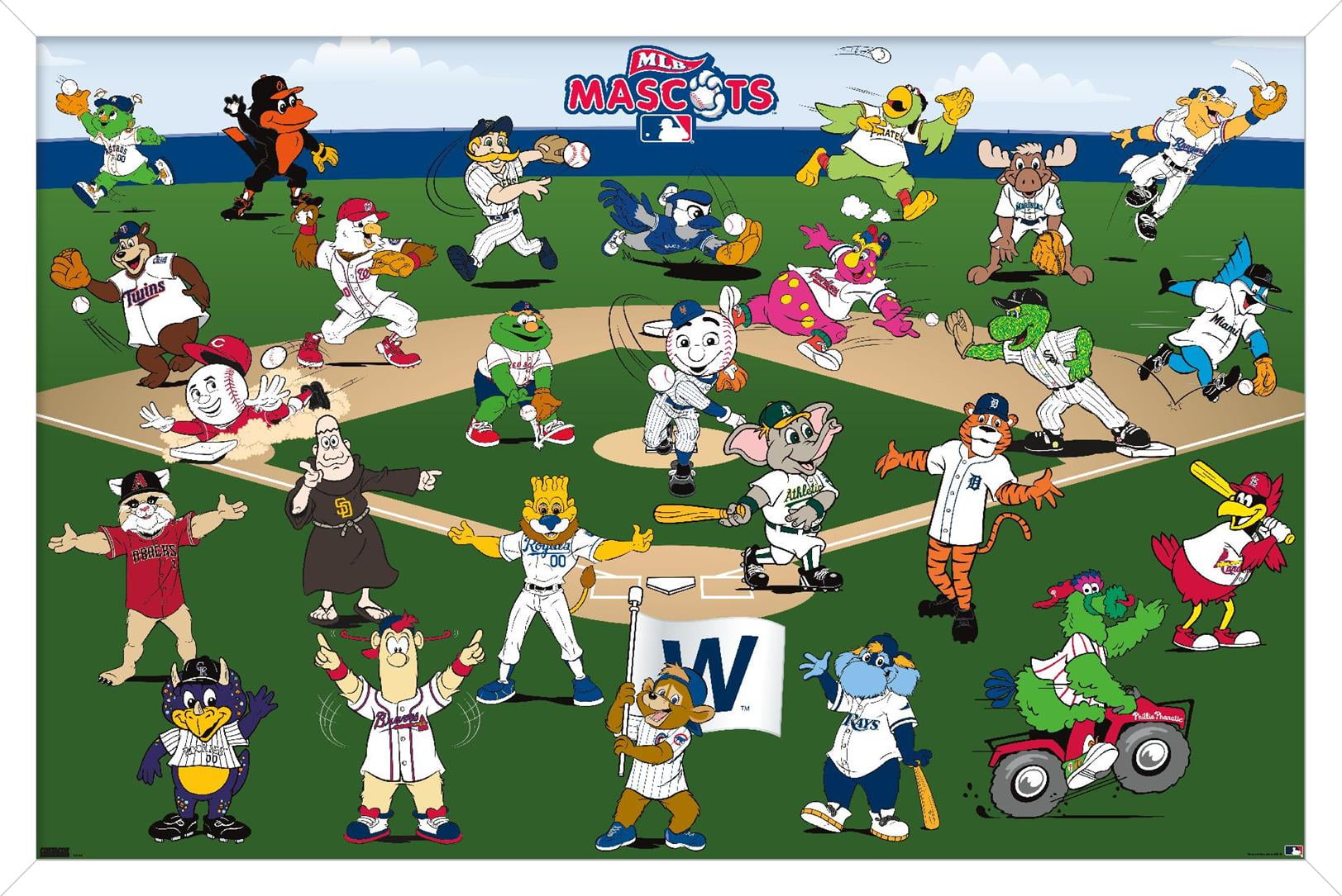 Mlb League Mascots 22 Wall Poster 22375 X 34 Framed