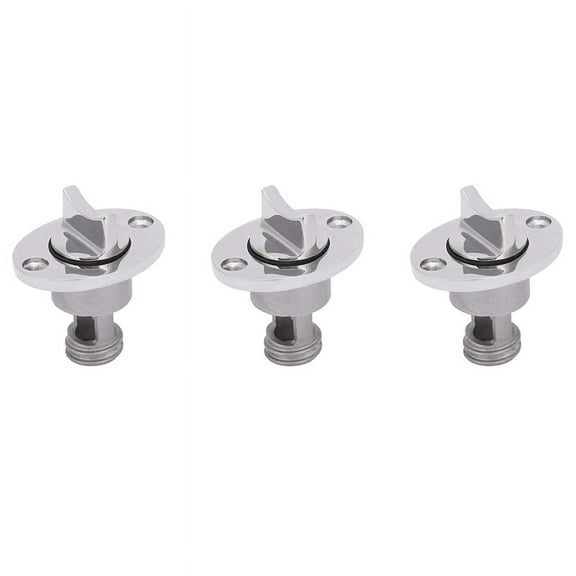 3X Boat Drain Plug Replacement Stainless Steel Marine Yacht Stop Water Bung Water Stoppe,3 x marine drain plug,silver