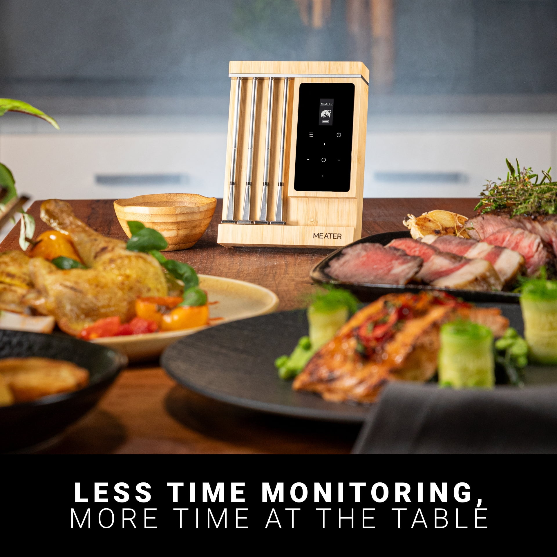 MEATER Pro XL: Bluetooth & WiFi Smart Meat Thermometer | 4 Multi-Sensor Probes | 1000°F Heat Resistance | Certified Accuracy for BBQ, Oven, Grill, Smoker, Air Fryer, Deep Fryer, Sous Vide