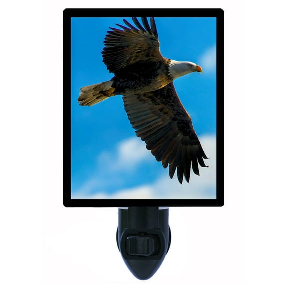 Night Light - Watchful Eye. | Bald Eagle Theme, Includes Free Switchable Insert, 4W Bulb, E12 Base