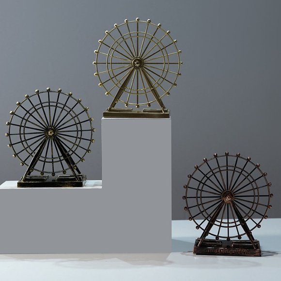 IFANLANDOR 1Pc Miniature Ferris Wheel Decor Rose Gold Home Decoration for Friends