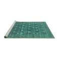thumbnail image 2 of Ahgly Company Machine Washable Indoor Round Oriental Turquoise Blue Industrial Area Rugs, 6' Round, 2 of 4