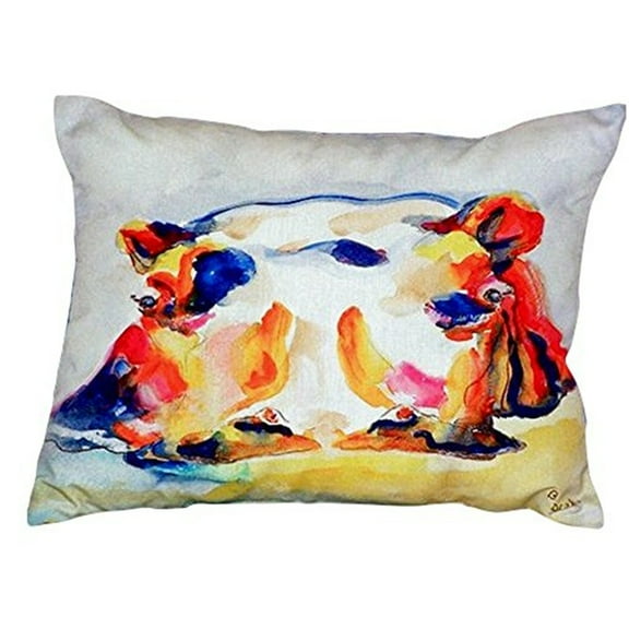 Betsy Drake Hippo No Cord Pillow 16x20