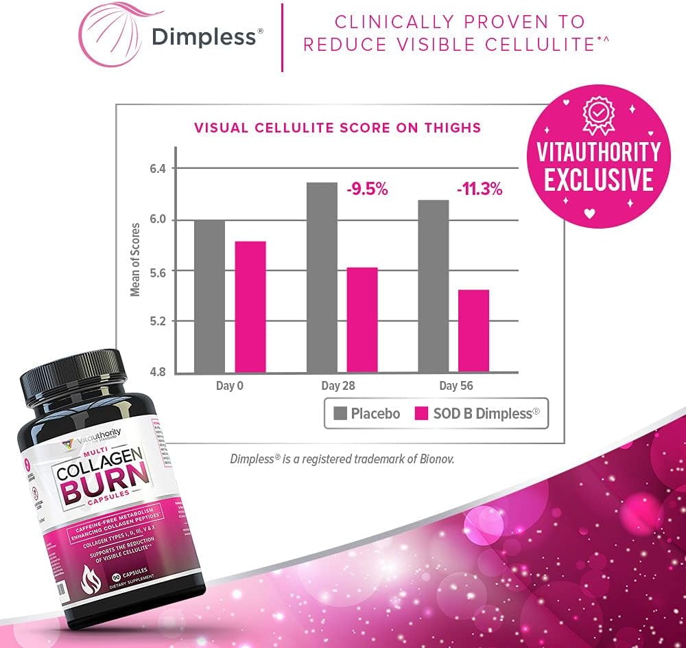 Vitauthority Burn Multi-Type Hydrolyzed Collagen Peptides, Unflavored, 90 Capsules