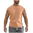 thumbnail image 2 of Men's Tank Tops Suede Tank Top Sports Pullover Round Neck Fitness Clothing Top Sumeer Sleeveless T Shirts for Men Workout Gym Shirts, 2 of 8