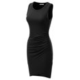 thumbnail image 2 of Doublju Women's Round Neckline Sleeveless Bodycon Midi Dress (S-3X), 2 of 4
