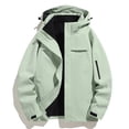 thumbnail image 2 of Kmdttou Men's Waterproof Rain Jacket with Hood Lightweight Raincoat Hooded Hiking Jacket Softshell Windbreaker Army Green XL, 2 of 8