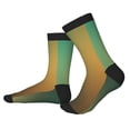 thumbnail image 2 of Xecao Orange To Teal Gradient Print Crew Socks for Men and Women, Men's Soft Moisture-wicking Sock, 2 of 7