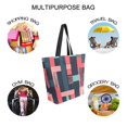 thumbnail image 7 of FORMRS Womens Canvas Tote Bag with Zipper Inner Pocket Shoulder Handbag, Pink Geometric, 7 of 7