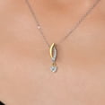 thumbnail image 3 of Gem Stone King 925 Silver and 10K Yellow Gold Lab Grown Diamond Pendant Necklace for Women | 0.32 Cttw | Gemstone April Birthstone | Heart Shape 4MM | With 18 inch Chain, 3 of 6