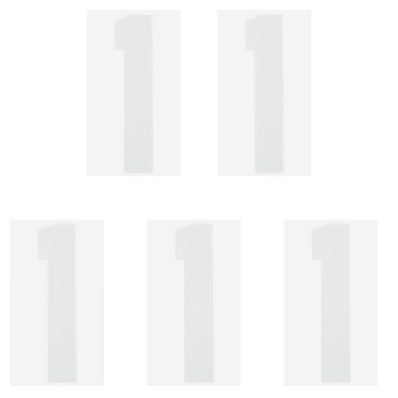 Iron on Number 1 Heat Transfer 8" White Single Number 5 Pack