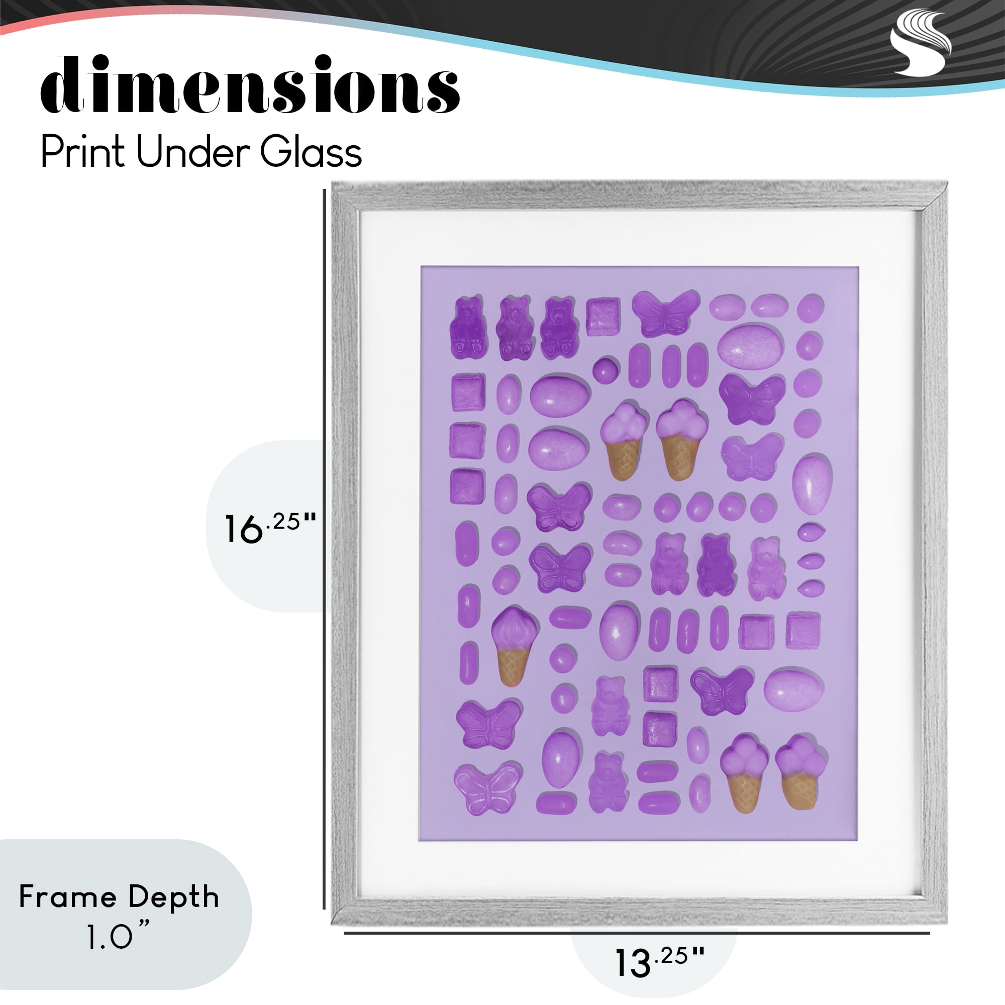 Stupell Industries Lilac Purple Toned Candies Gray Framed Print Under Glass, design by LISH Creative