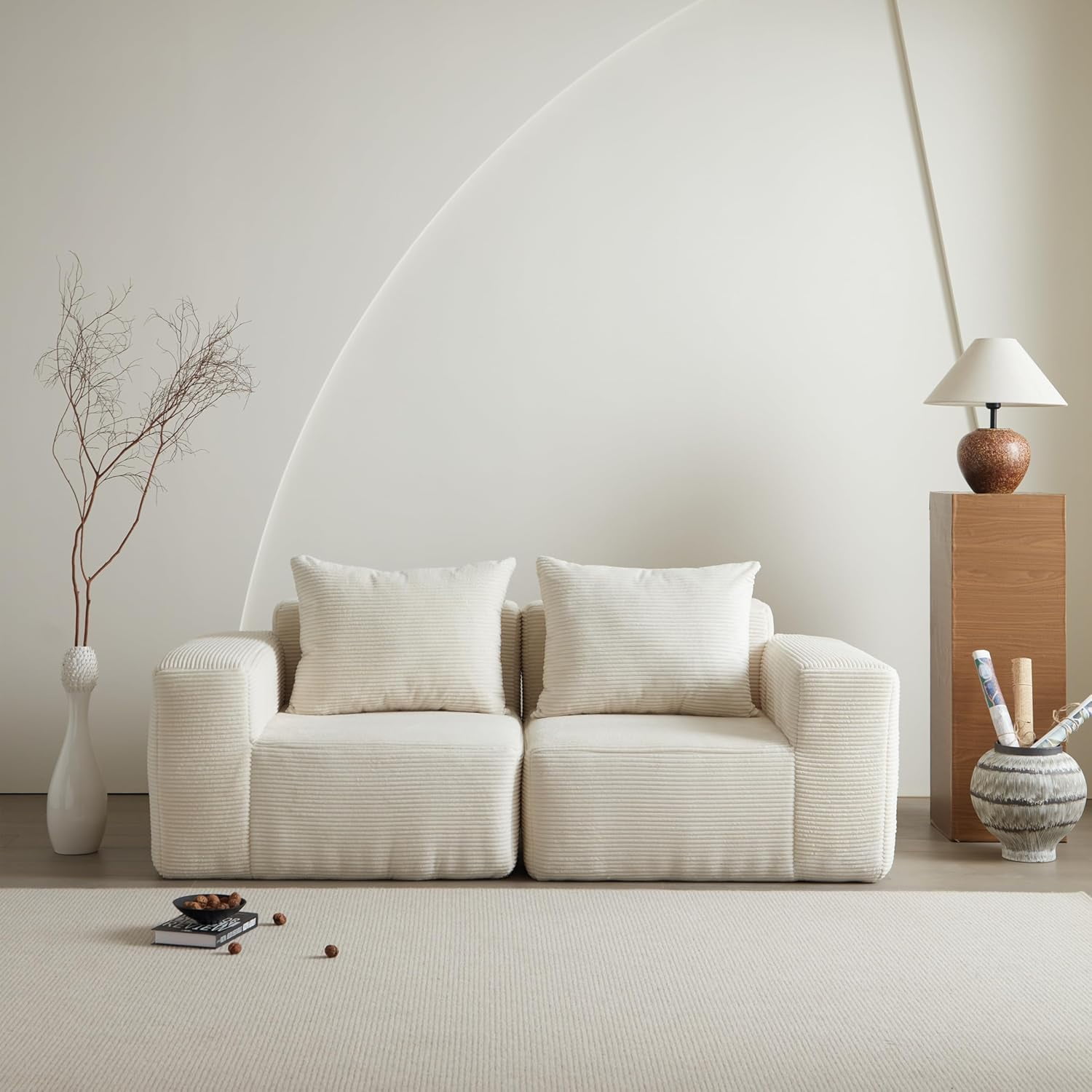 Futon Sofa Bed, Sectional Small Couch, Sleeper Sofa, Loveseat, Modern Futon Couch, Sofa Cama, Couches for Living Room, Bedroom, Beige