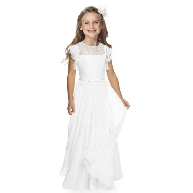 Ropa infantil, vestidos de novia para niños, vestidos de princesa de gasa con encaje para cumpleaños de niñas