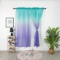 thumbnail image 6 of Purple and Blue Curtains for Bedroom Decor Set of 2 Single Panel Pocket Window Voile Pastel Sheer Ombre Rainbow Curtain for Room Decoration Teen Princess, 6 of 6