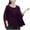 Purple-93, variant on Mittory Women's 3/4 Sleeve Cotton Linen Loose Shirts Plus Size Round Neck Solid Color Loose Fit Casual Tees